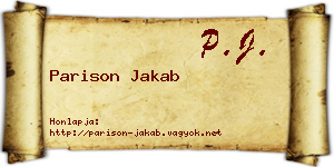 Parison Jakab névjegykártya